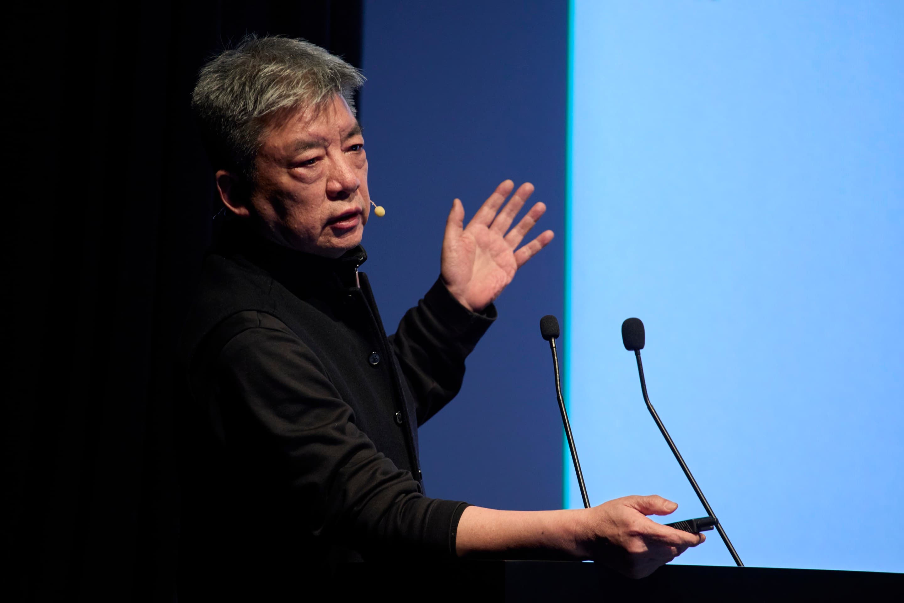 Liu Jiakun speaking at In Focus: Landscapes.