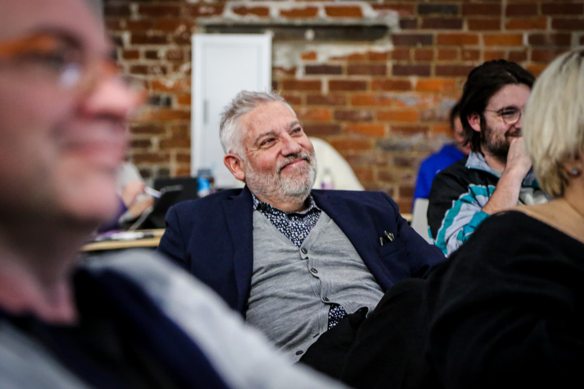 Jeffrey Johnson, director of the School of Architecture at the University of Kentucky, in the audience at the opening of Life On Earth.