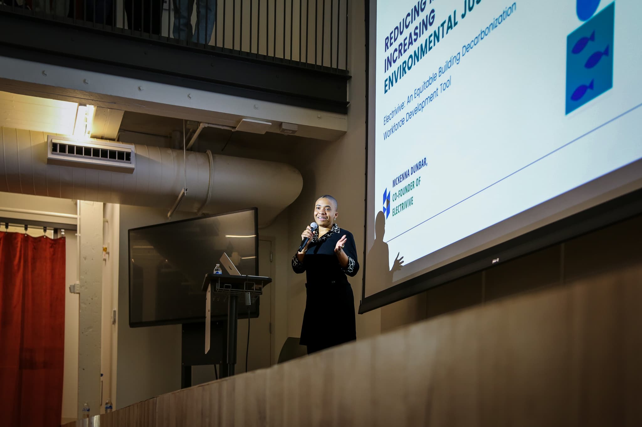 Young Climate Prize Cycle 02 finalist McKenna Dunbar presenting at the University of Kentucky, College of Design.