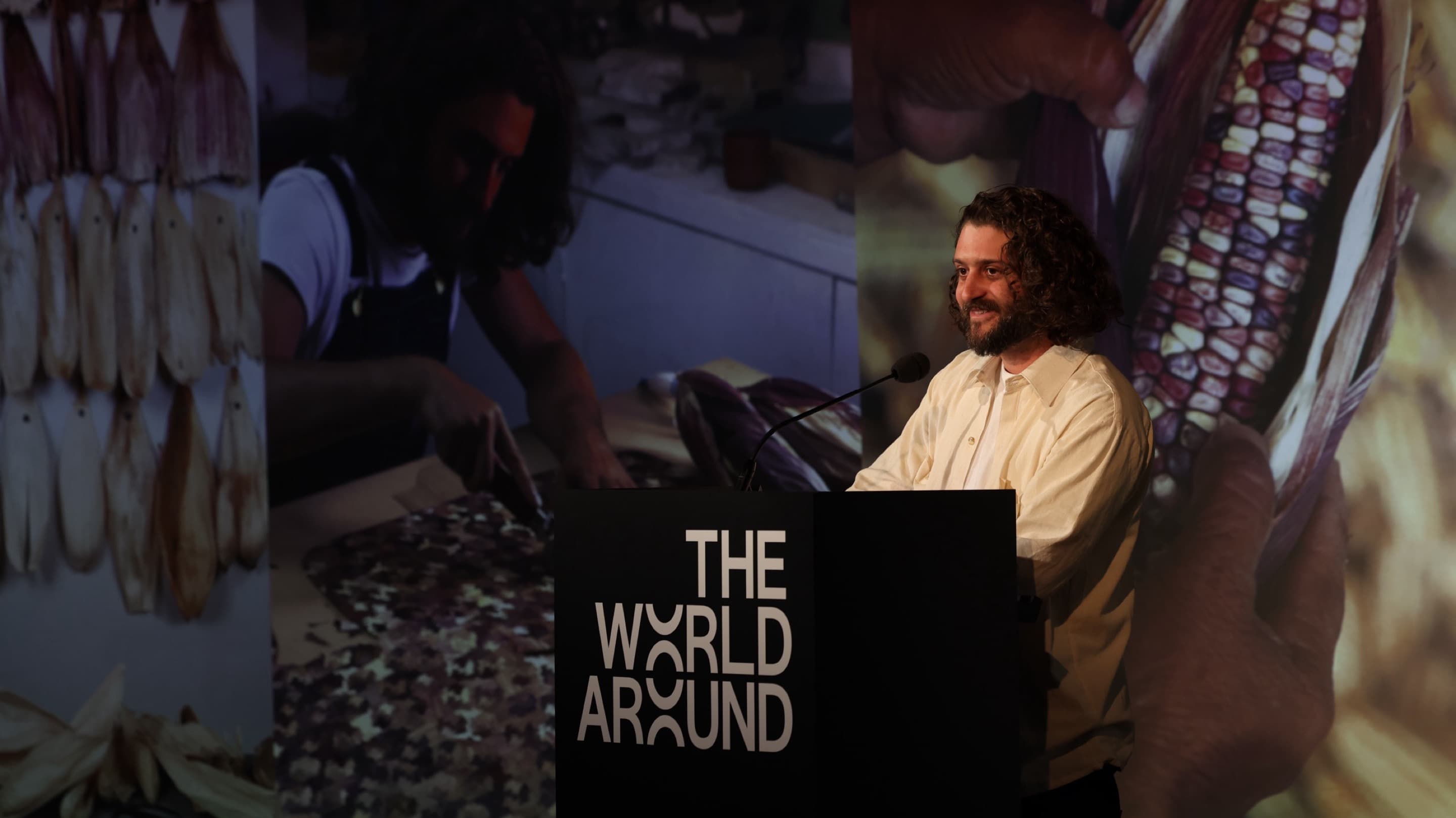 Fernando Laposse speaking at The World Around Summit 2023.