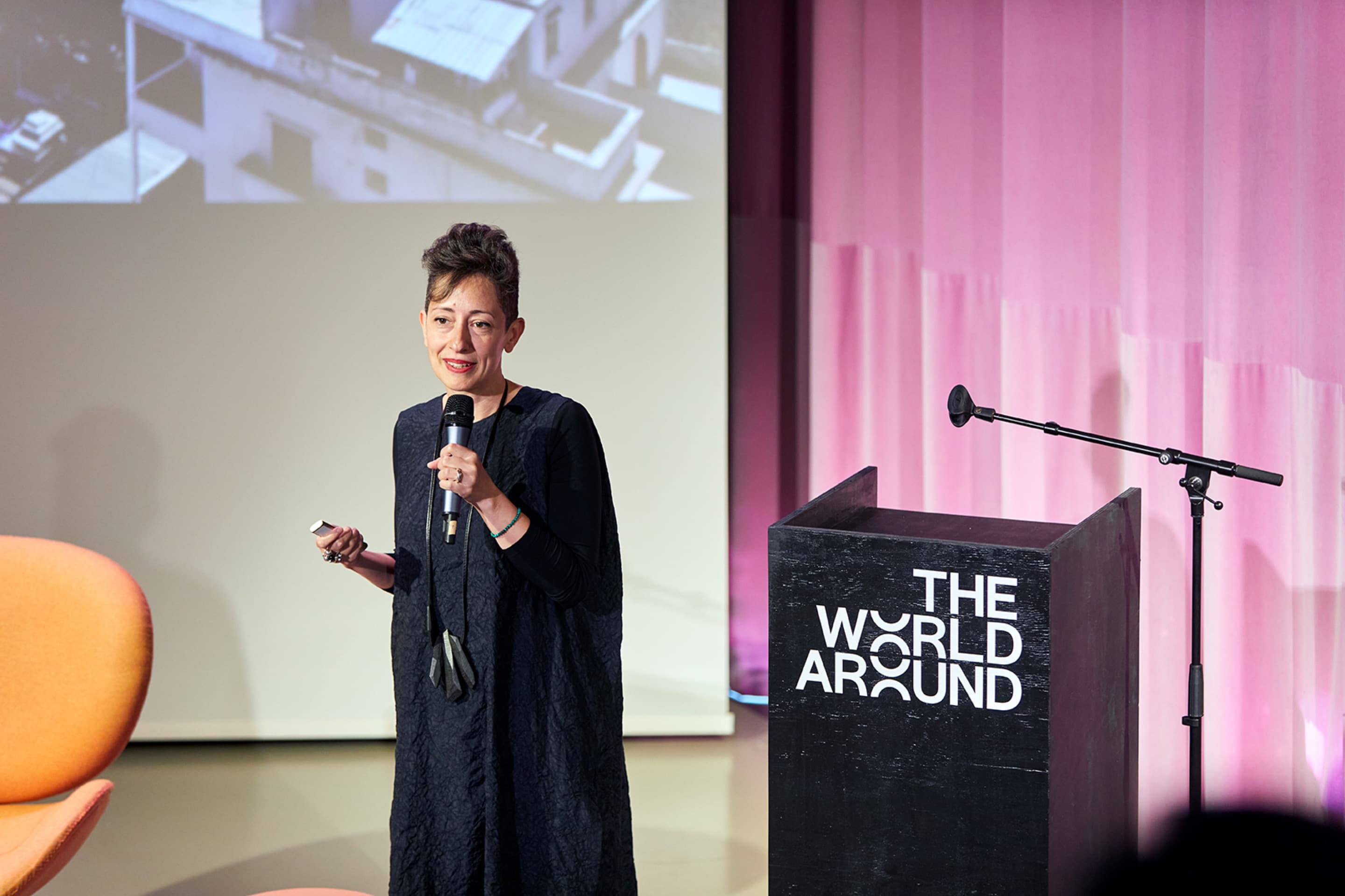 Lina Ghotmeh on stage at In Focus: Precarity